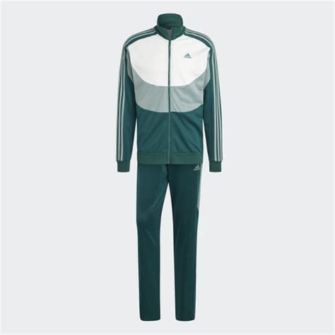 jogginganzug adidas grün|adidas Colorblock Trainingsanzug .